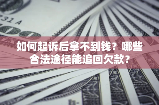 武汉如何起诉后拿不到钱？哪些合法途径能追回欠款？