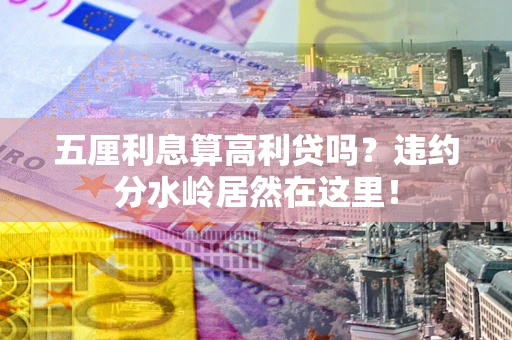 武汉五厘利息算高利贷吗？违约分水岭居然在这里！