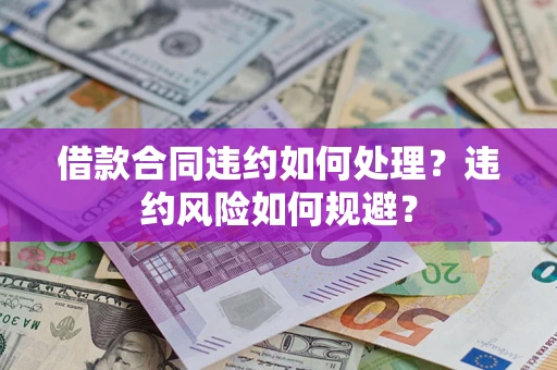 武汉借款合同违约如何处理？违约风险如何规避？