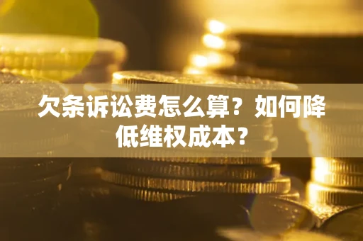 武汉欠条诉讼费怎么算？如何降低维权成本？
