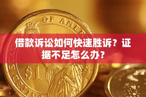 武汉借款诉讼如何快速胜诉？证据不足怎么办？